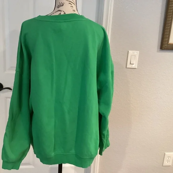 H&M Women Sweat Shirt, Size Large, Color Green, Mauve - Picture 2 of 2
